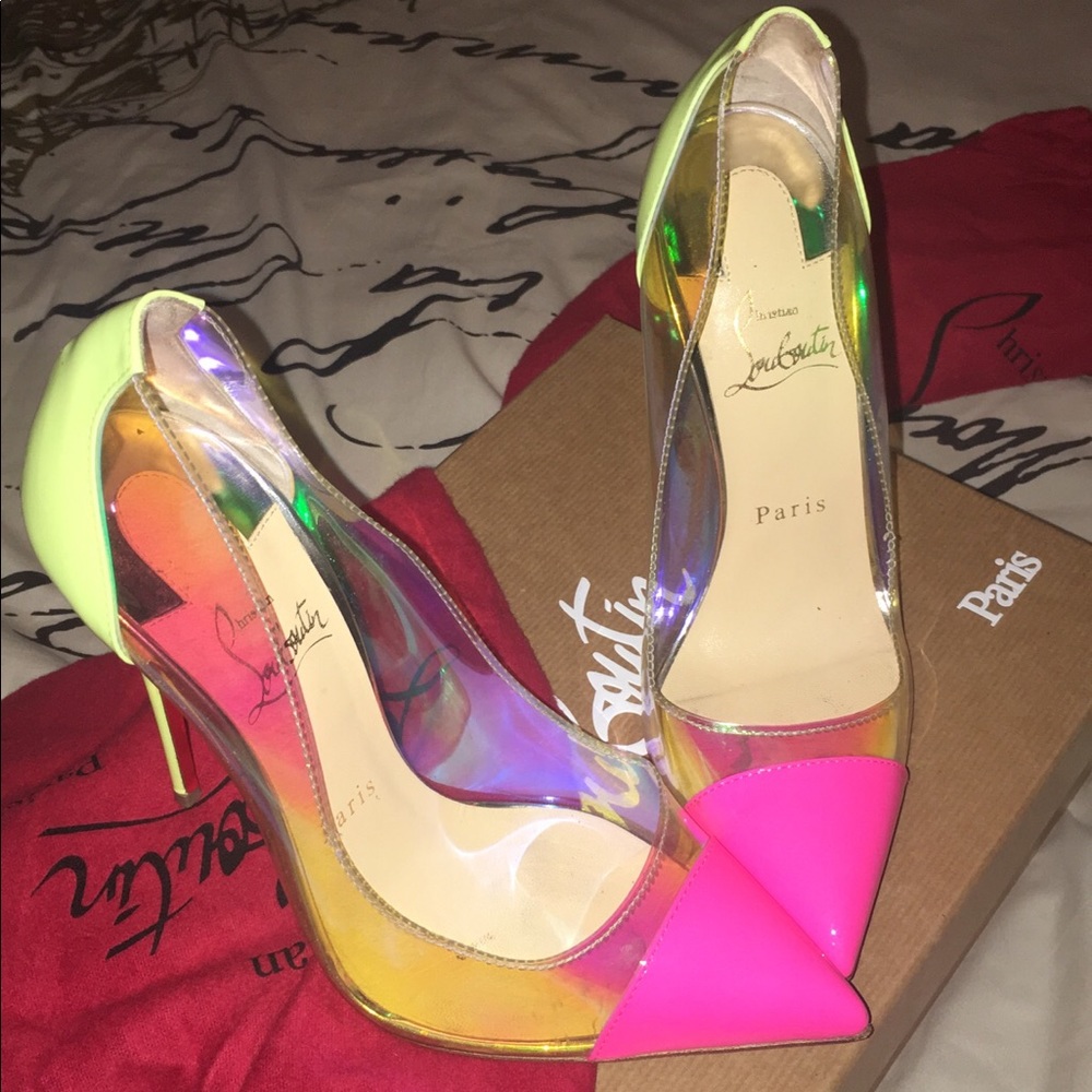 Christian Louboutin Neon Pink Hologram Pigalle
